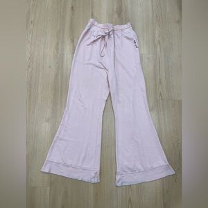Free People Intimately baby pink wide leg sweatpants with logo size Medium